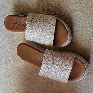 Blowfish Natural Jute Slides Size 7.5